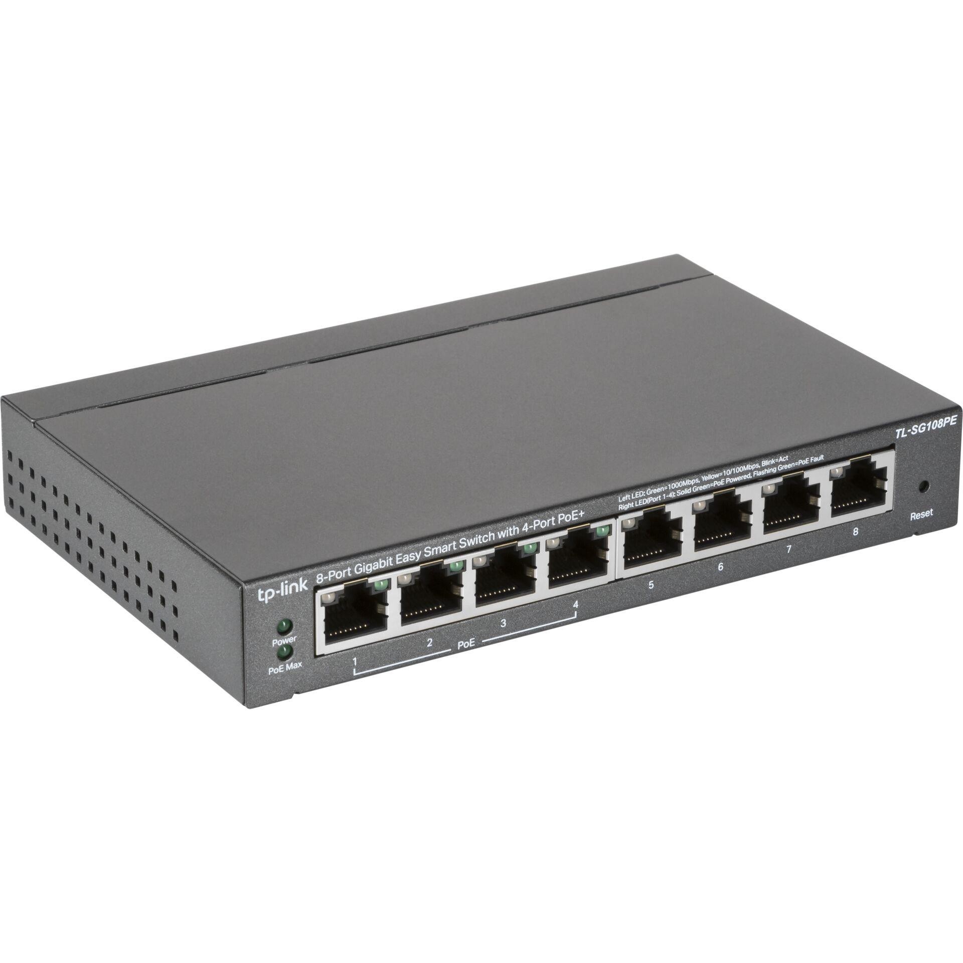 TP-Link 8-Port Gigabit Easy Smart Switch with 4-Port PoE - TP-Link 8-