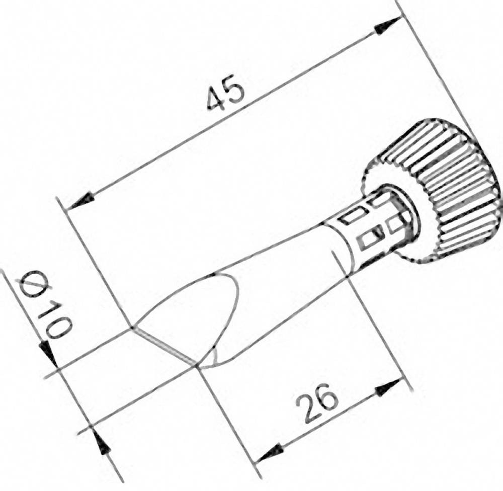 Ersa 0102CDLF100C/SB Lötspitze Meißelform Spitzen-taille 10mm