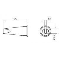 Weller LHT-D Lötspitze Flachform Spitzen-taille 4.7mm Inhalt 1 pc(s)