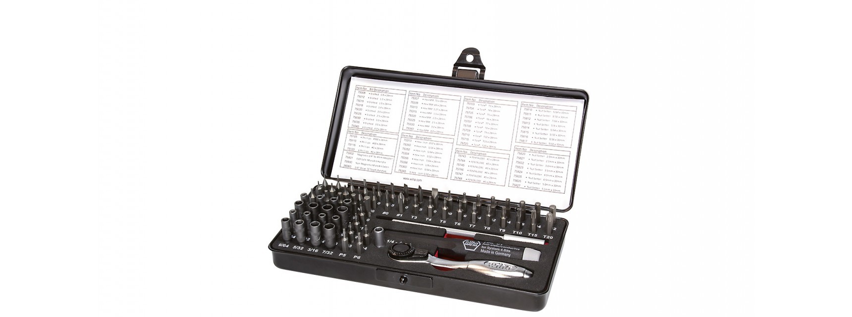 Wiha 39971 Bit-Set 65teilig Schlitz, Kreuzschlitz Phillips, Innen-