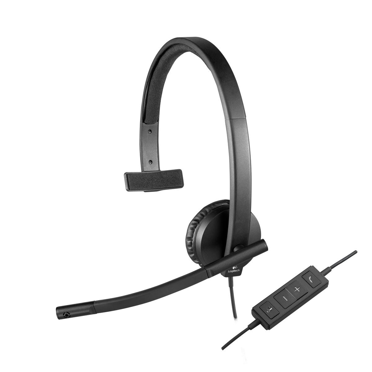 Logitech H570e Mono Headset für UC, USB-A, schwarz