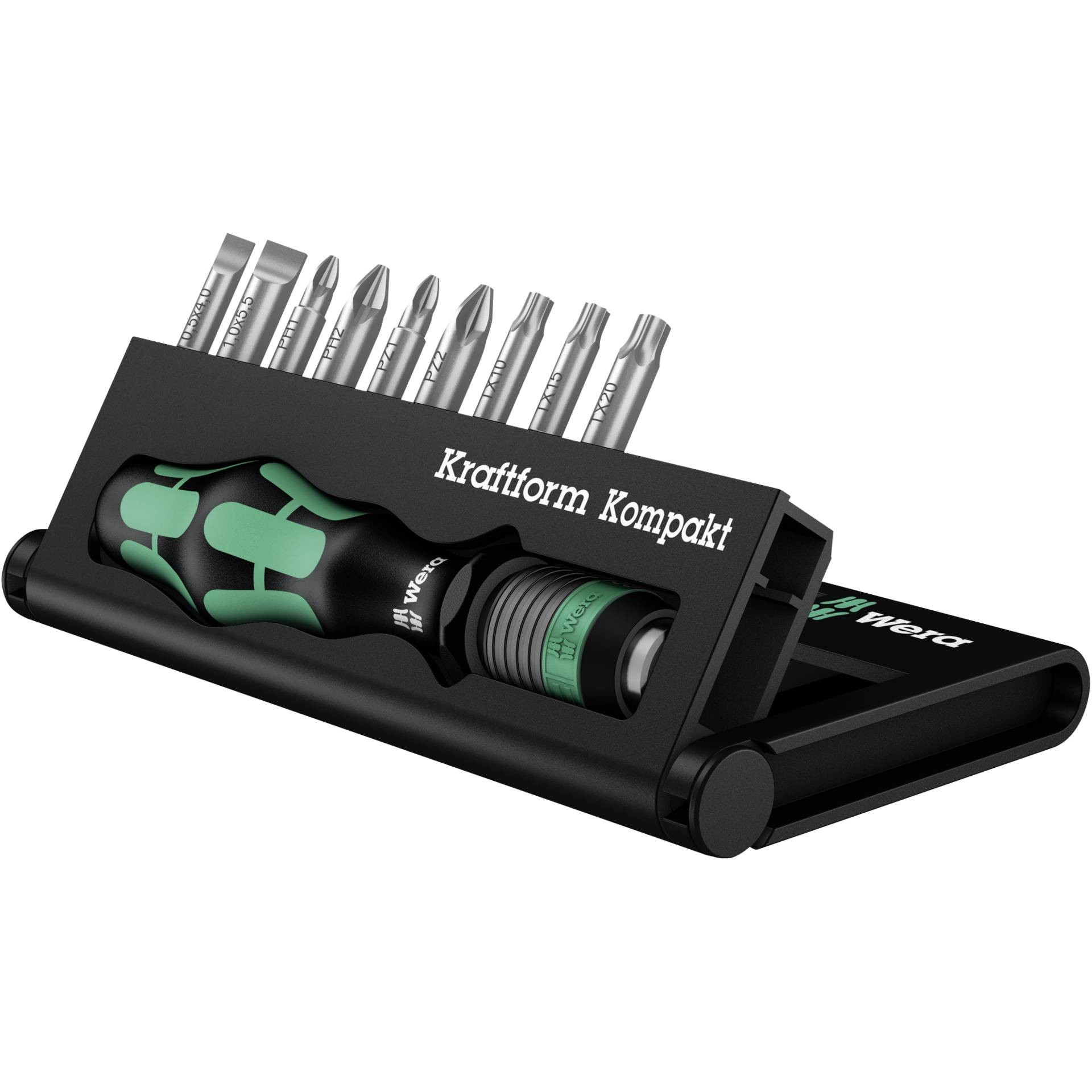 Wera Kraftform Kompakt 10 05056653001 Bit-Set 10teilig Schlitz,
