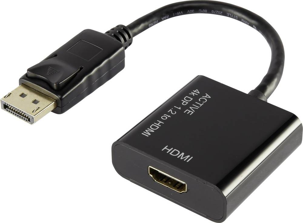 Renkforce RF-4222524 video cable adapter 0.1 m DisplayPort HDMI Black