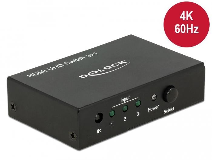 DeLOCK 18683 conmutador de vídeo HDMI - DeLOCK 18683, HDMI, Metallo,