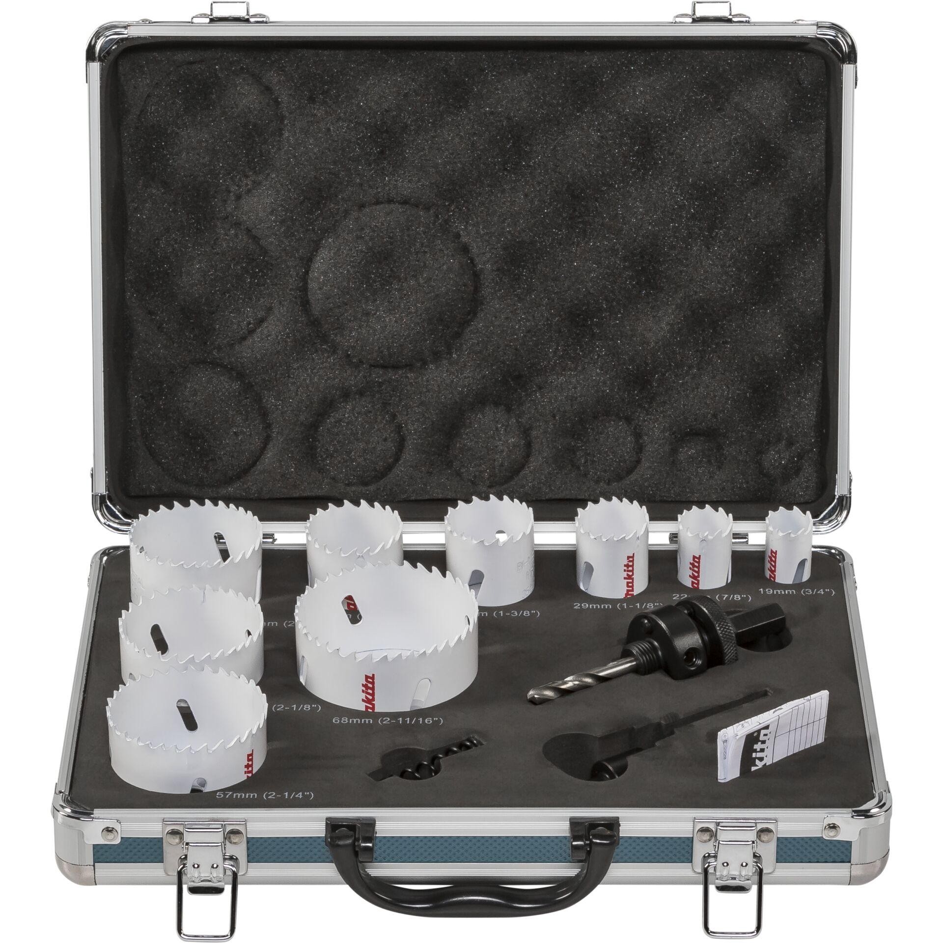 Makita D-47282 Lochsägen-Set 12teilig 19 mm, 22 mm, 29 mm, 35 mm, 38