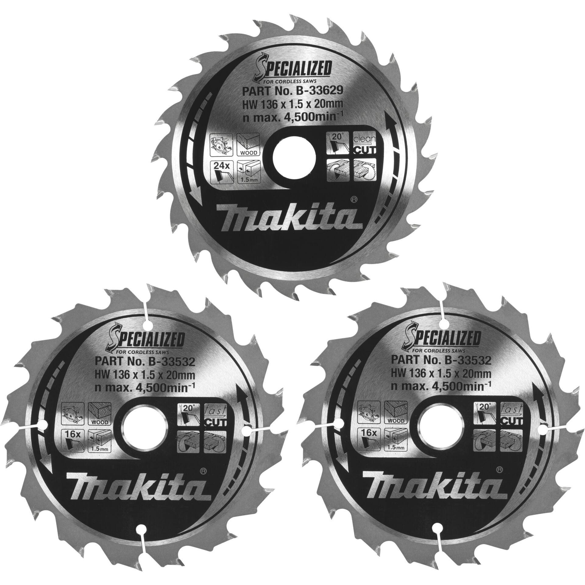 Makita B-33897 saw blade-Set 136 x 20 x 1 mm 1 Set