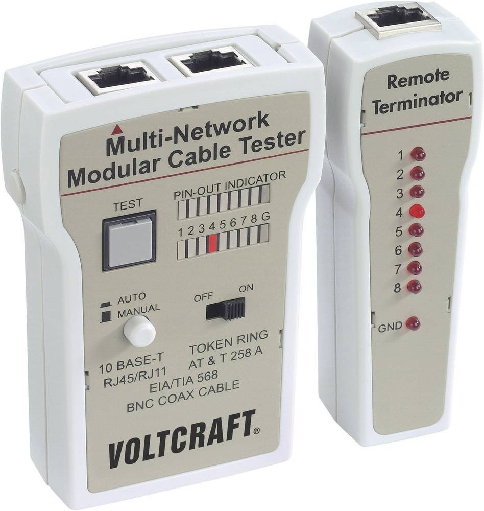 VOLTCRAFT Kabeltester CT-2 CT-2 for RJ-45, BNC, RJ-11