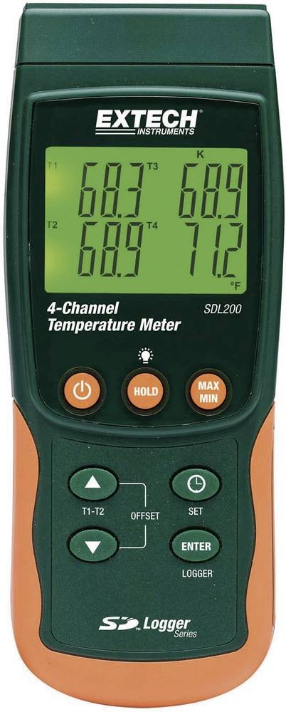 Extech SDL200 Temperatur-Messgerät -199 - +1700°C Fühler-Typ K, J,