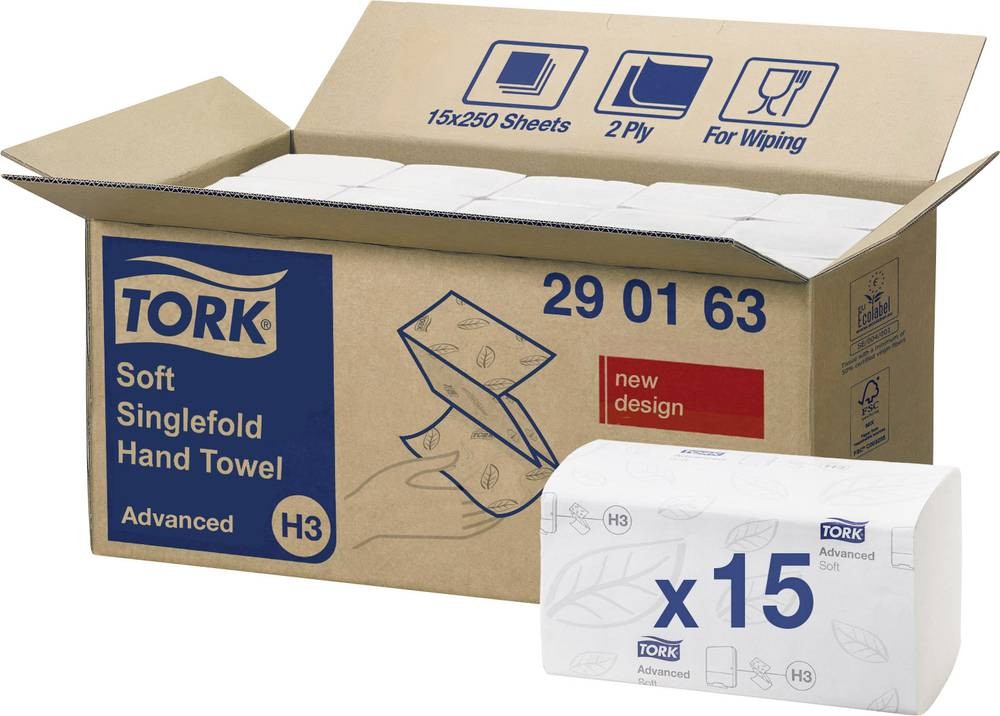 Tork 290163 hand towel White 24.8 x 23 cm - Tork 290163, White,