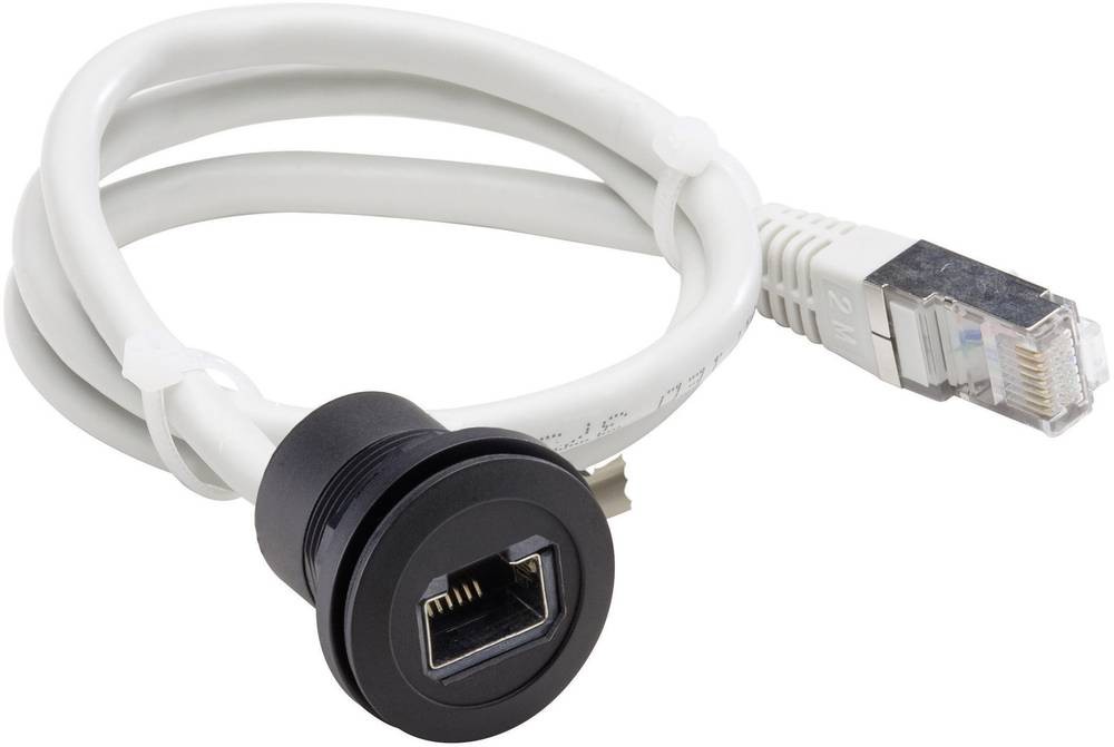 Georg Schlegel RJ45-Buchse, mit Kabel schwarz rund, RONTRON-R-JUWEL