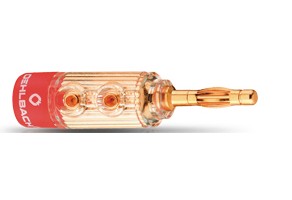 Oehlbach 3030 Lautsprecher-Steckverbinder Stecker, gerade Gold, Rot,