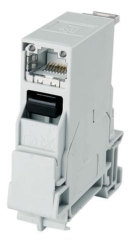 Telegärtner 100007436 Tragschienen-Verbinder RJ45 100007436 Buchse,