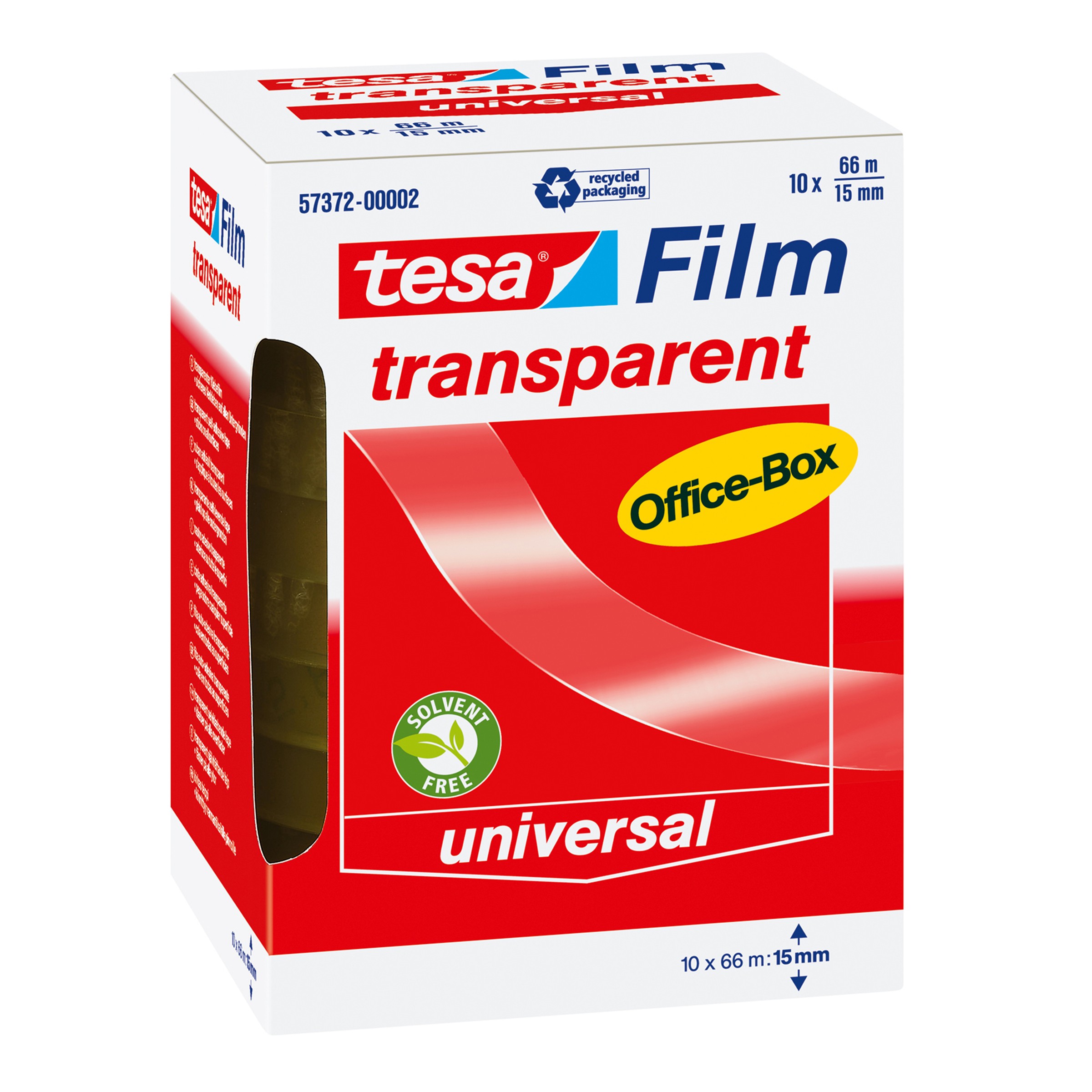 TESA tesafilm 66m Polypropylene Transparent 10pièce(s) Adhésif de