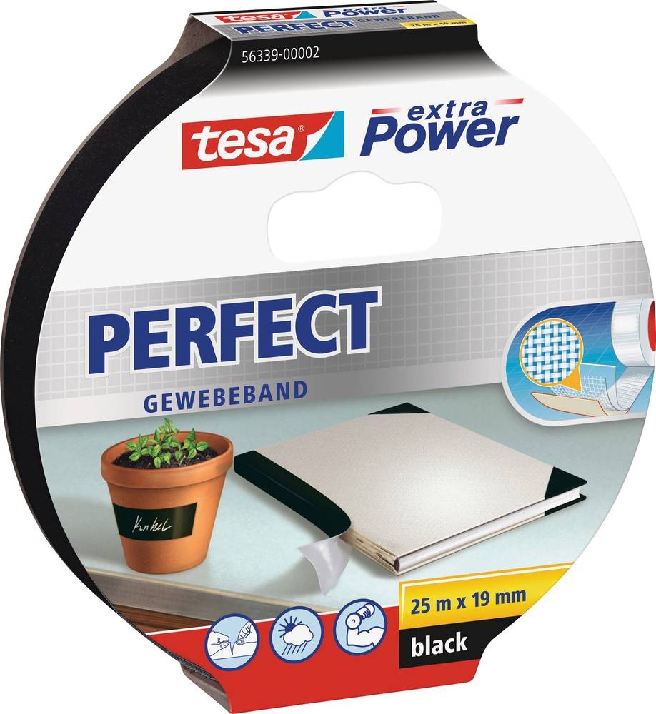 TESA 56339-02 25 m Fabric Black 1 pc(s) - TESA 56339-02, 25 m, Black,