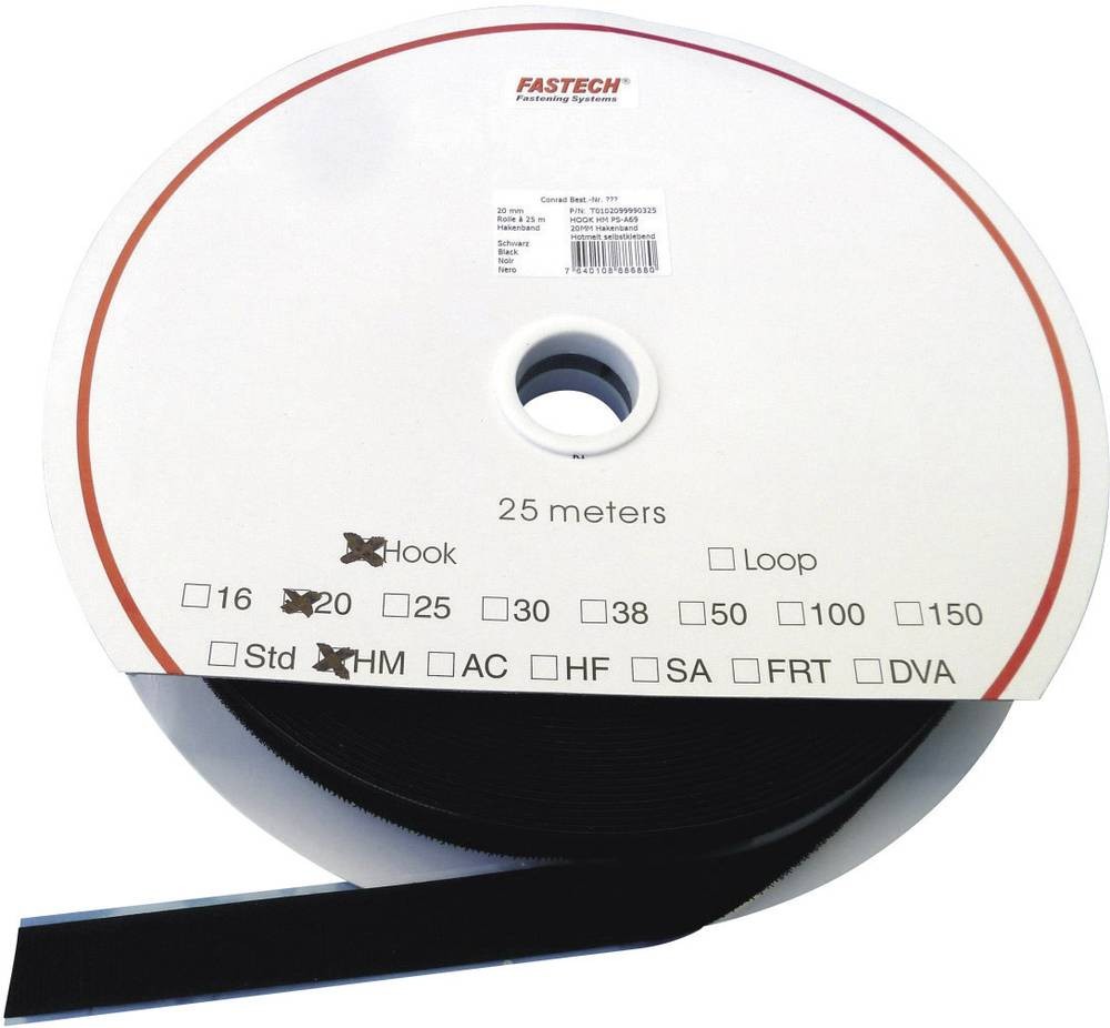 FASTECH T0103099990325 Klettband zum Aufkleben Hotmelt Haftteil (L