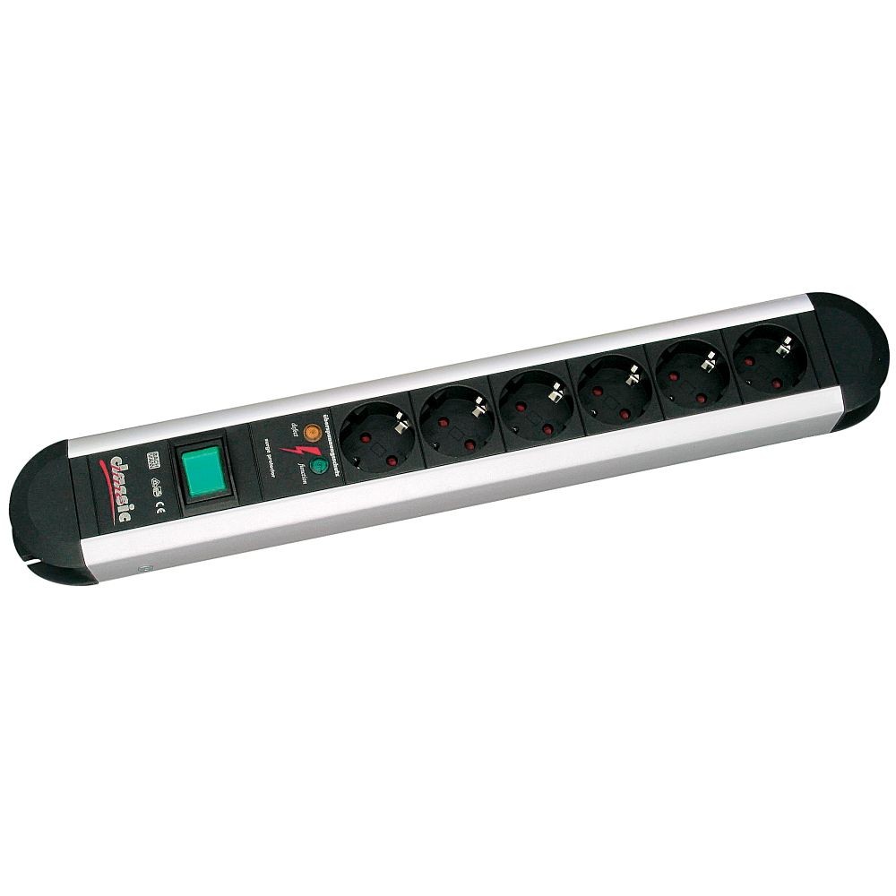 Bachmann 331013 Überspannungsschutz-Steckdosenleiste 6fach Aluminium,