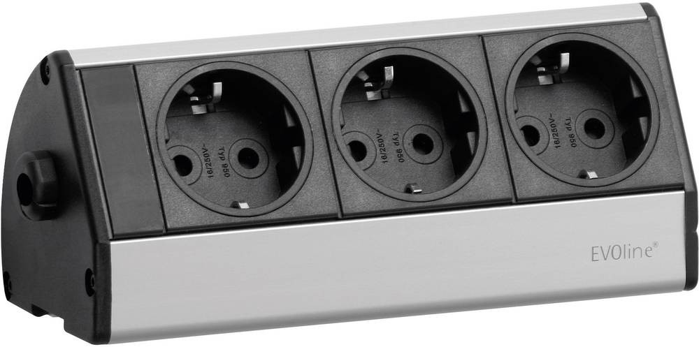 EVOline 93000403 presa multipla nero, argento Schutzkontakt 1 pezzo
