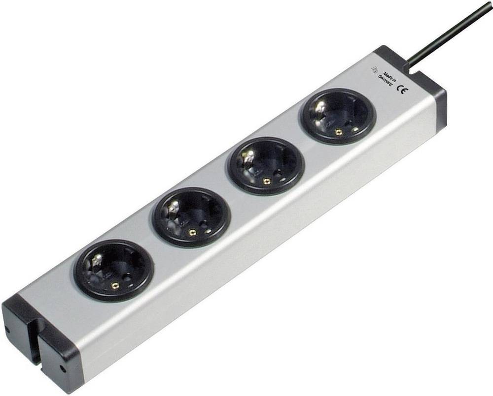 Ehmann 0600x00042031 power strip 4fach Aluminium Schutzkontakt 1 pc(s)