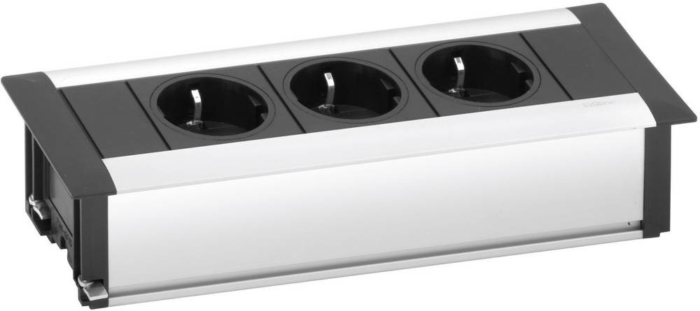 EVOline 159610000900 regleta de clavijas de enchufe 3fach aluminio,