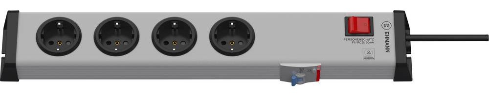 Ehmann 0221x00042301 power strip with Schalter 4fach grey