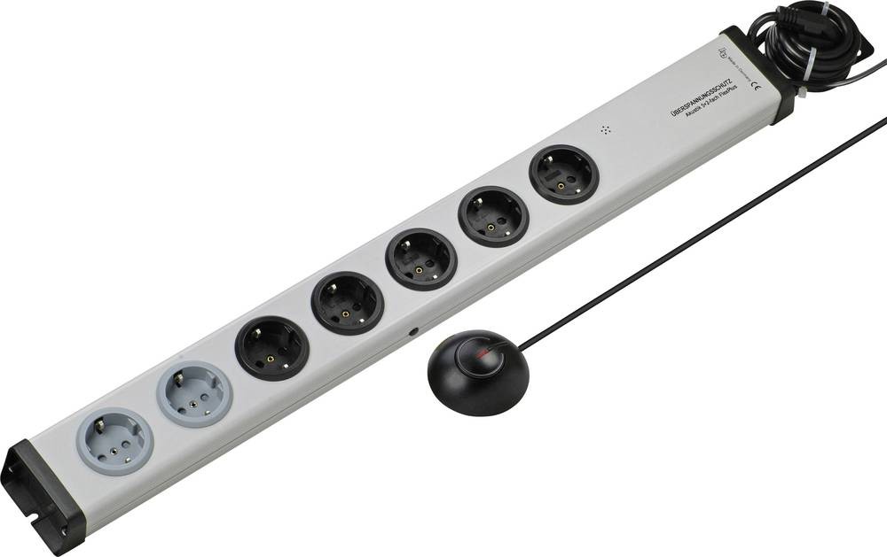 Ehmann 0206c00072381 parafoudre-multiprise 7fach argent Schutzkontakt