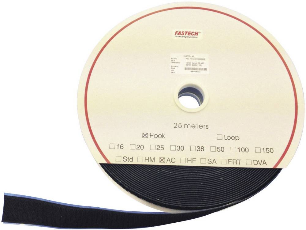 FASTECH T0102599990225 Klettband to Aufkleben Acrylat Haftteil (L x