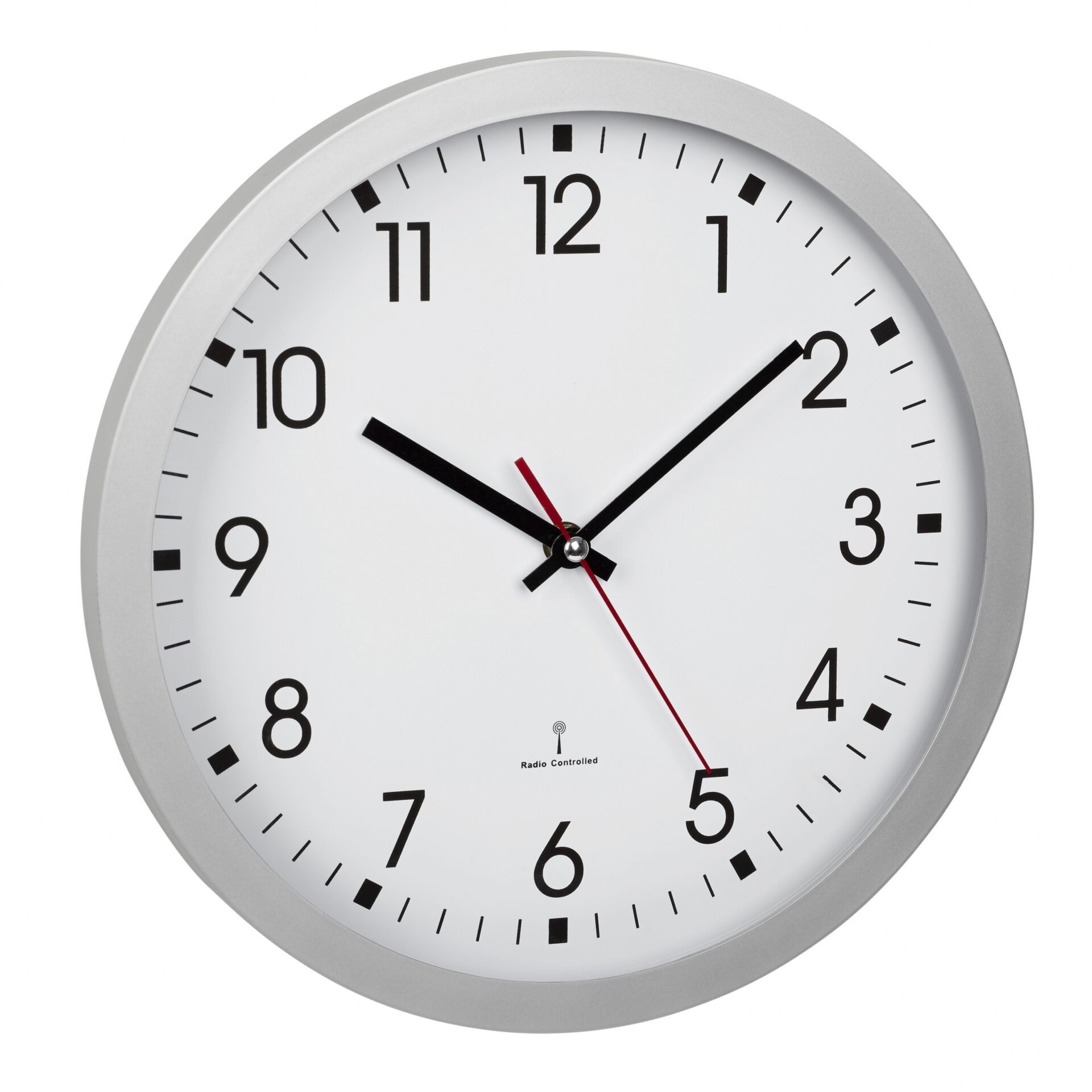 TFA Dostmann 60.3522.02 Funk Wanduhr 30cm x 4.3cm Silber