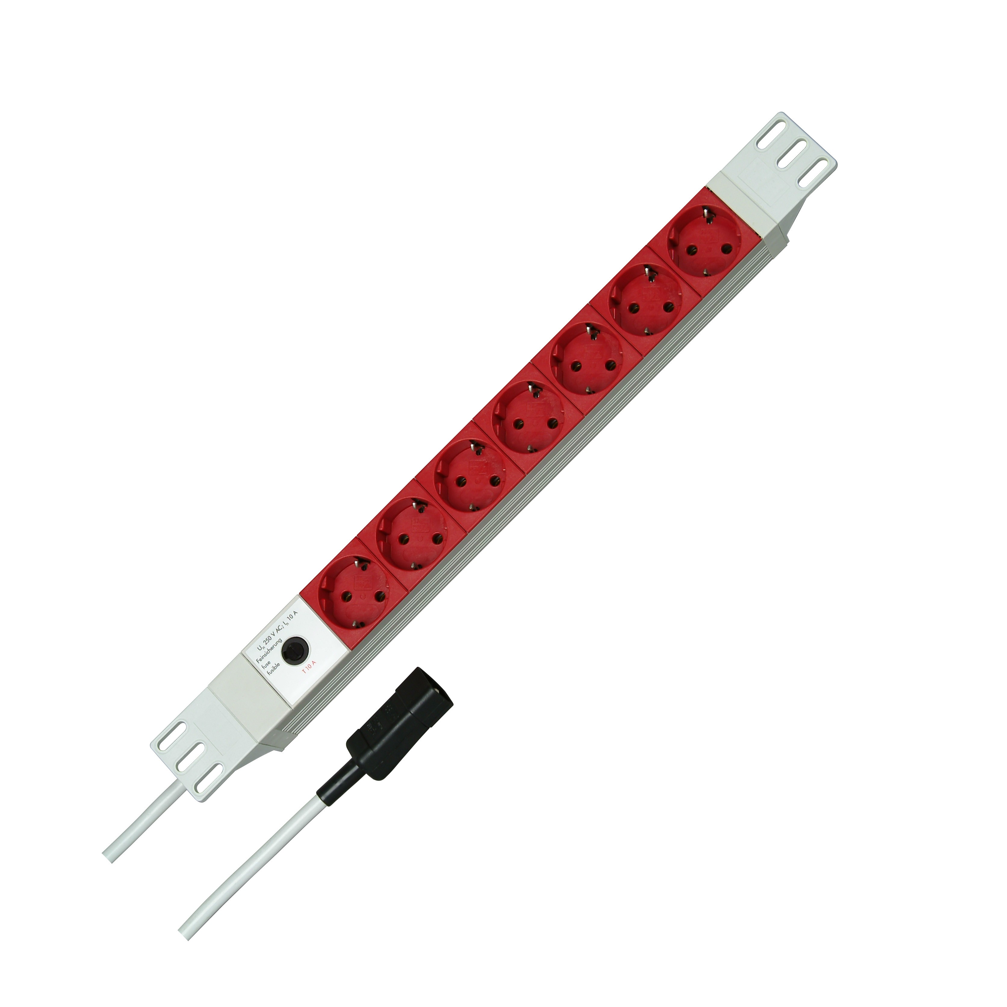 Kopp 931704011 multiprise 19 Zoll 7fach blanc, Rot Kaltgeräteprise m