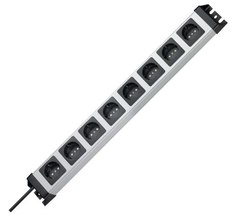 Kopp 226920014 Steckdosenleiste 8fach Grau, Schwarz Schutzkontakt 1St.