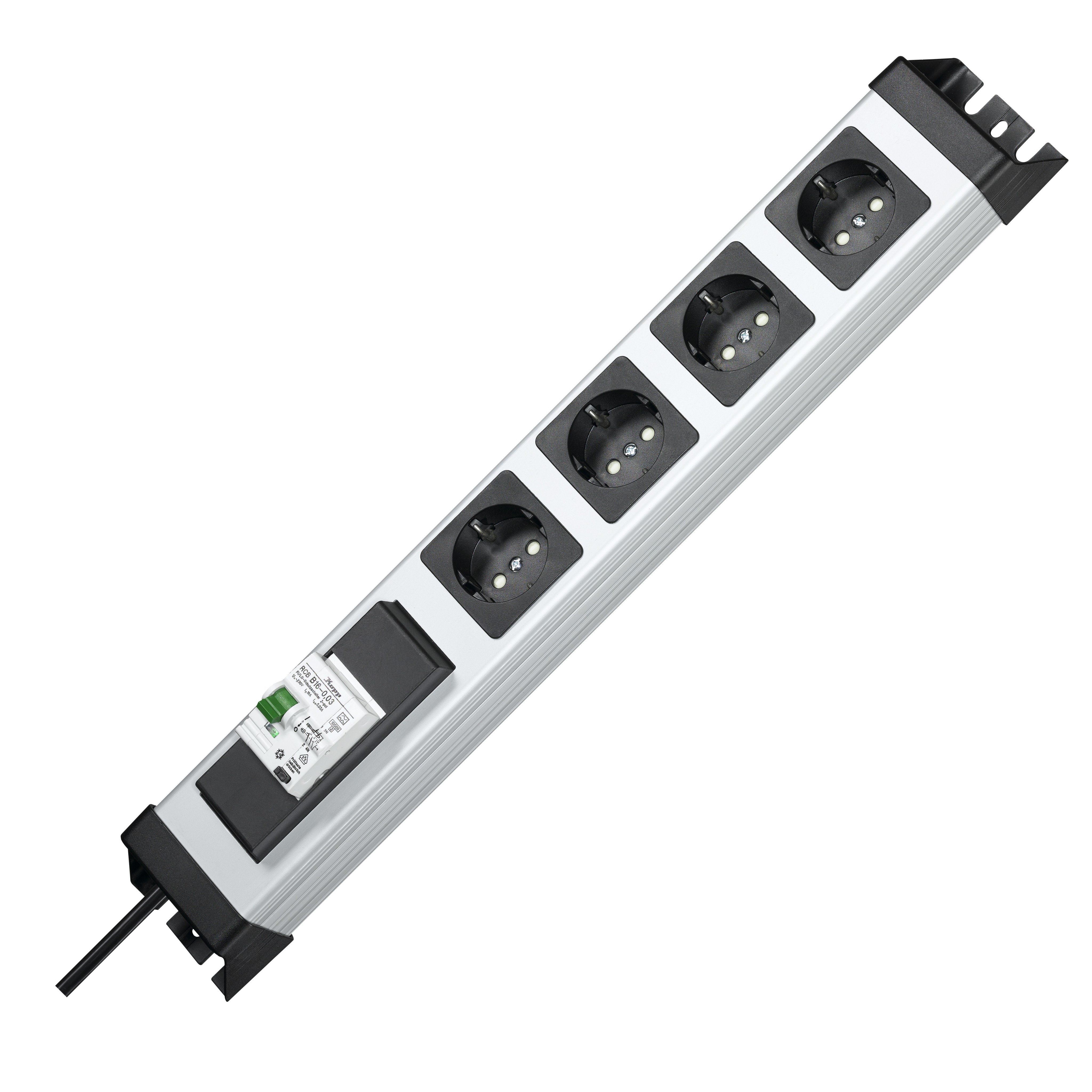 Kopp 228120012 power strip 4fach grey, black Schutzkontakt 1 pc(s)