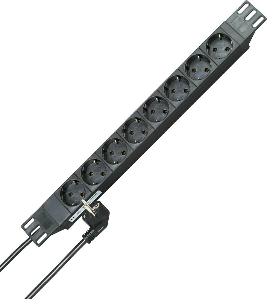 Kopp 930805014 power strip 19 inch 8fach black Schutzkontakt 1 pc(s)