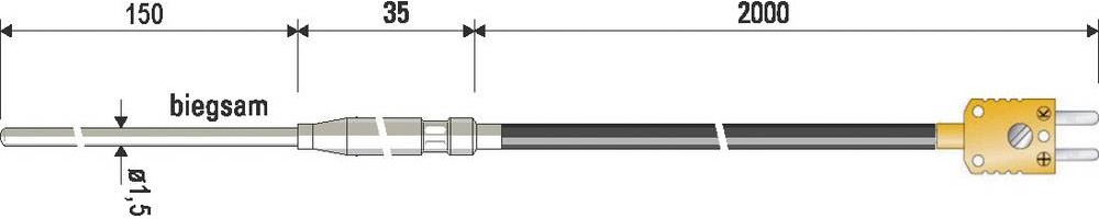 B + B Thermo-Technik 0625 1429-11 Tauchfühler -100 bis +1000°C Fü