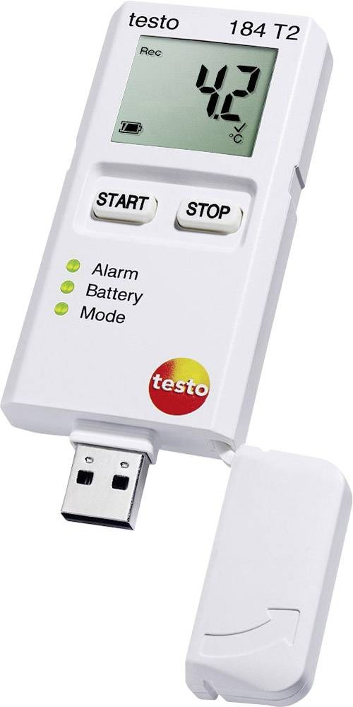 Testo 184-T2 Temperature Data Logger, NFC, USB, 1 Input Channel(s) -