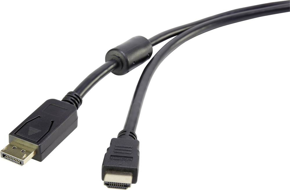 Renkforce RF-4382730 video cable adapter 5 m DisplayPort HDMI Black -