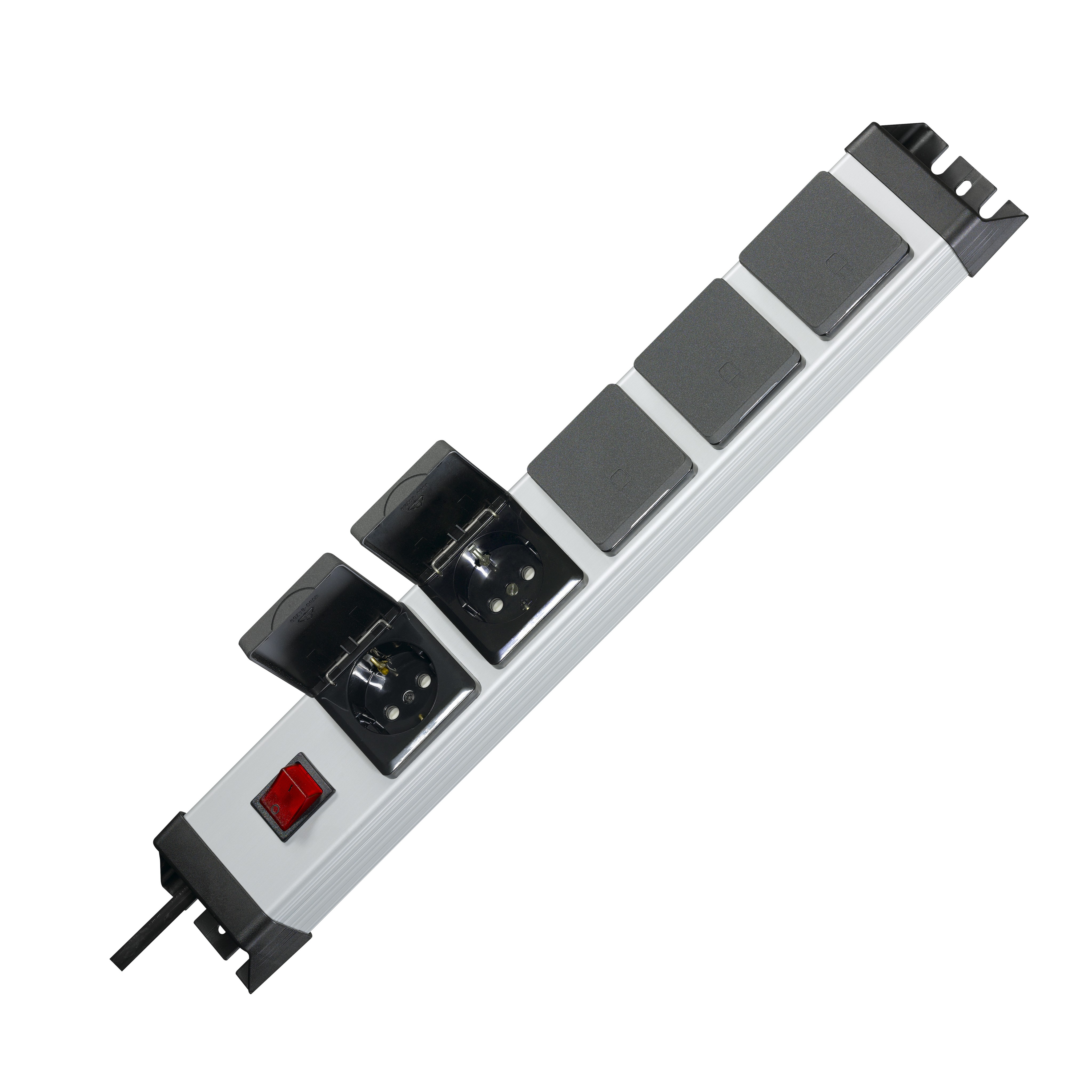 Kopp 227320017 power strip 19 inch 5fach silver, black Schutzkontakt