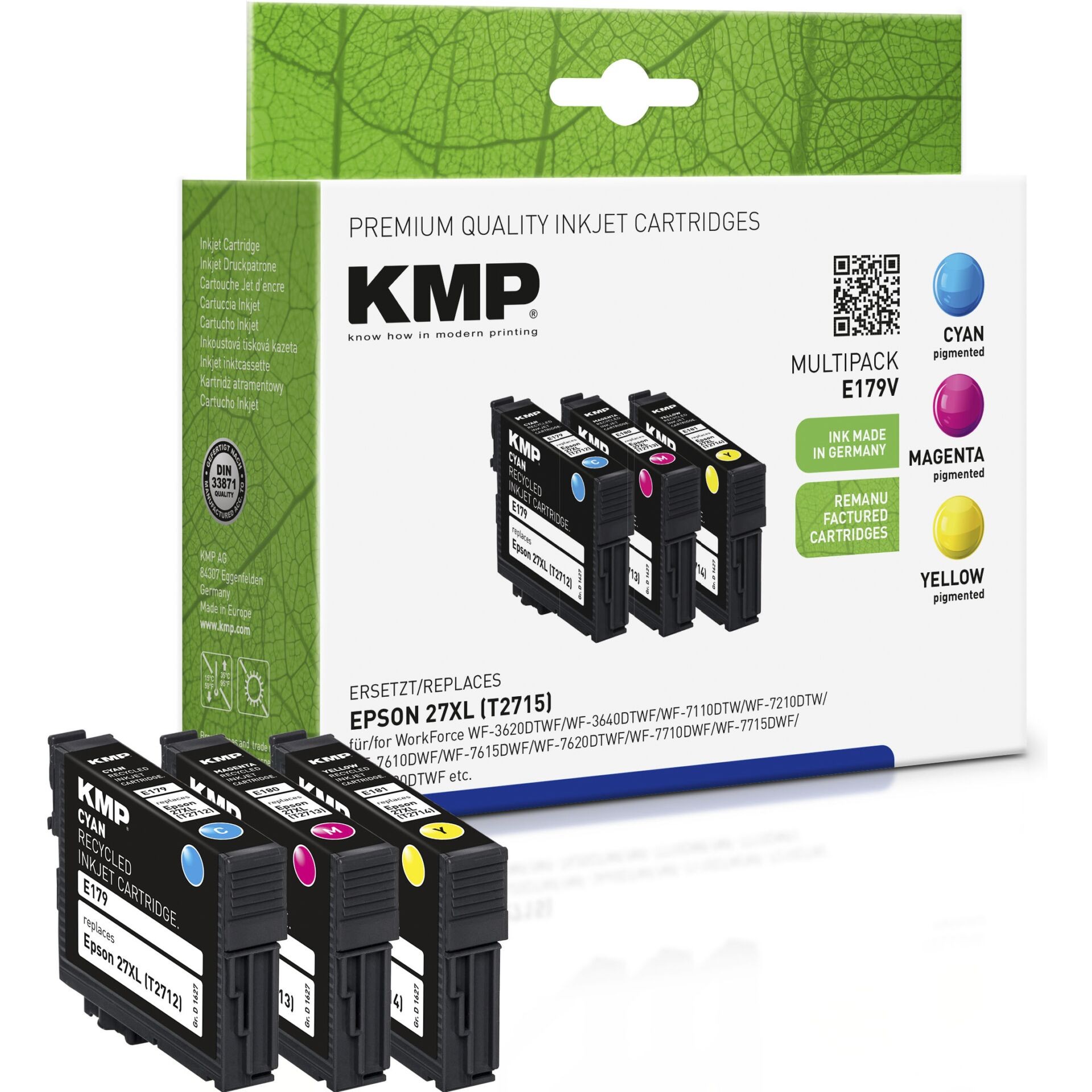KMP E179V ink cartridge Cyan, Magenta, Yellow - KMP E179V, Pigment-