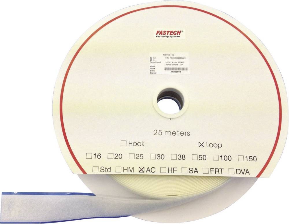 FASTECH T0201600000225 Klettband para Aufkleben Acrylat Flauschteil