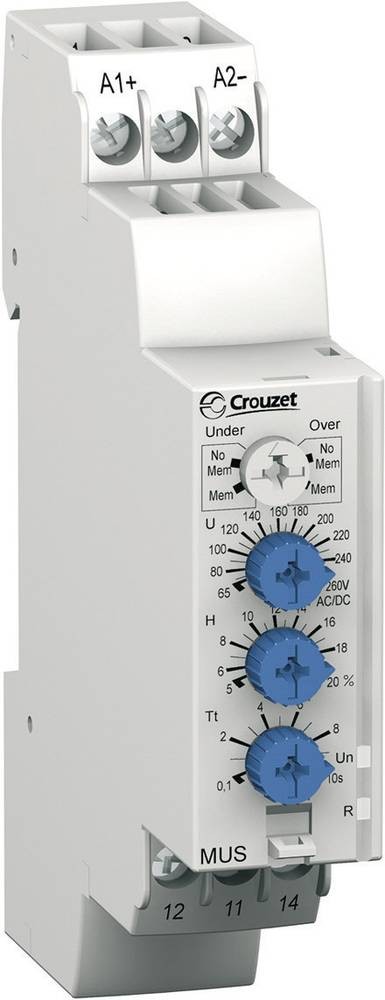 Crouzet Voltage Monitoring Relay, 1 Phase, SPDT, 65 - 260V ac/dc, DIN