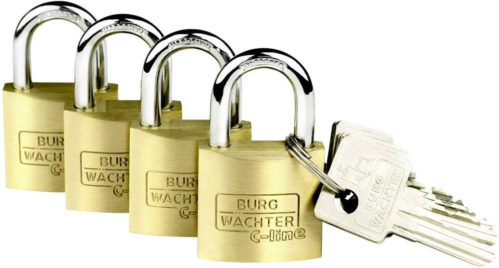 Burg Wächter 4er Set Set Quadro 222 40 SB Vorhängeschloss