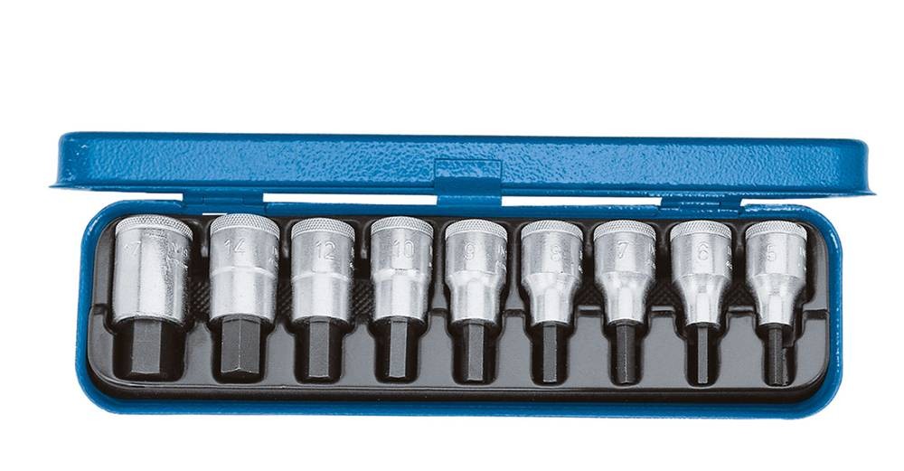 Steckschlüsselsatz IN 19 PA 9-tlg.1/2 Zoll 3/16-5/8 Zoll f.i6-KT.-