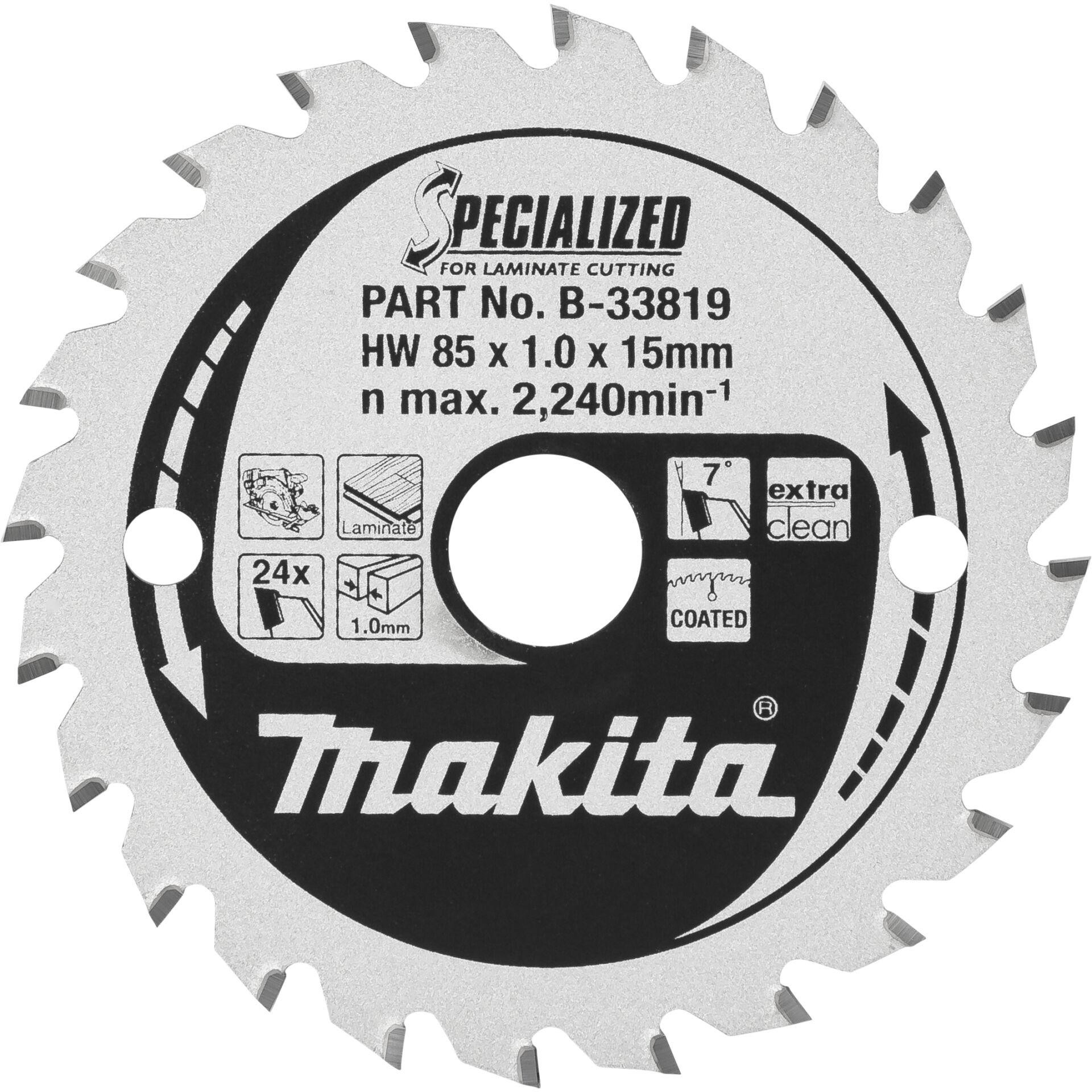 Makita SPECIALIZED B-33819 lame de scie 85 x 15 x 1.0 mm Zähneanzahl: