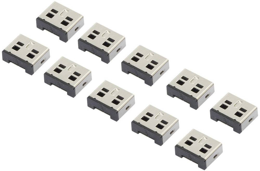 Renkforce USB-A Port Schloss rf-USBBlocker-02 10er Set silver without