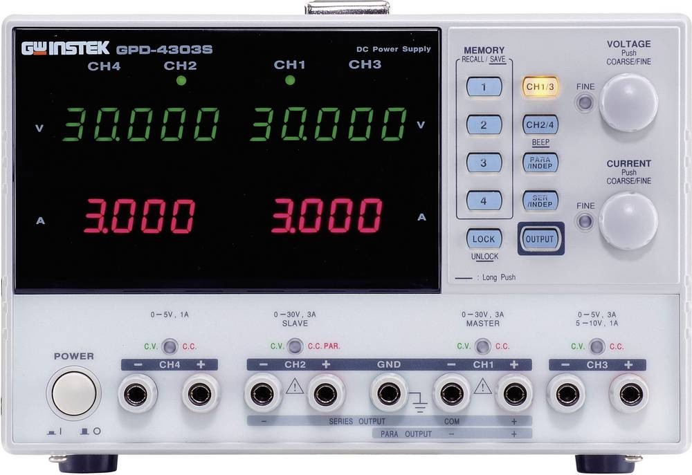 GW Instek GPD-4303S Labornetzgerät, einstellbar 0 - 30 V/DC 0 - 3A