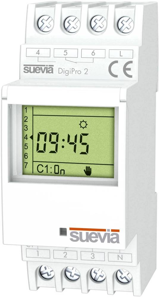 Suevia Zeitschaltuhr pour Hutschiene DigiPro 2 2 Wechsler 16A 250 V/