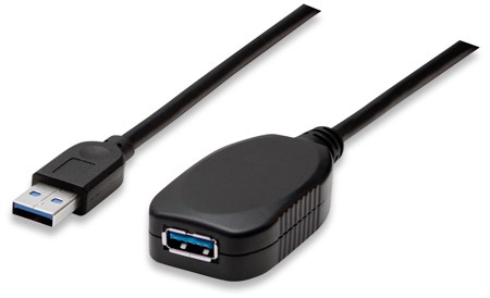 Manhattan USB-A to USB-A Extension Cable, 5m, Male to Female, Active,