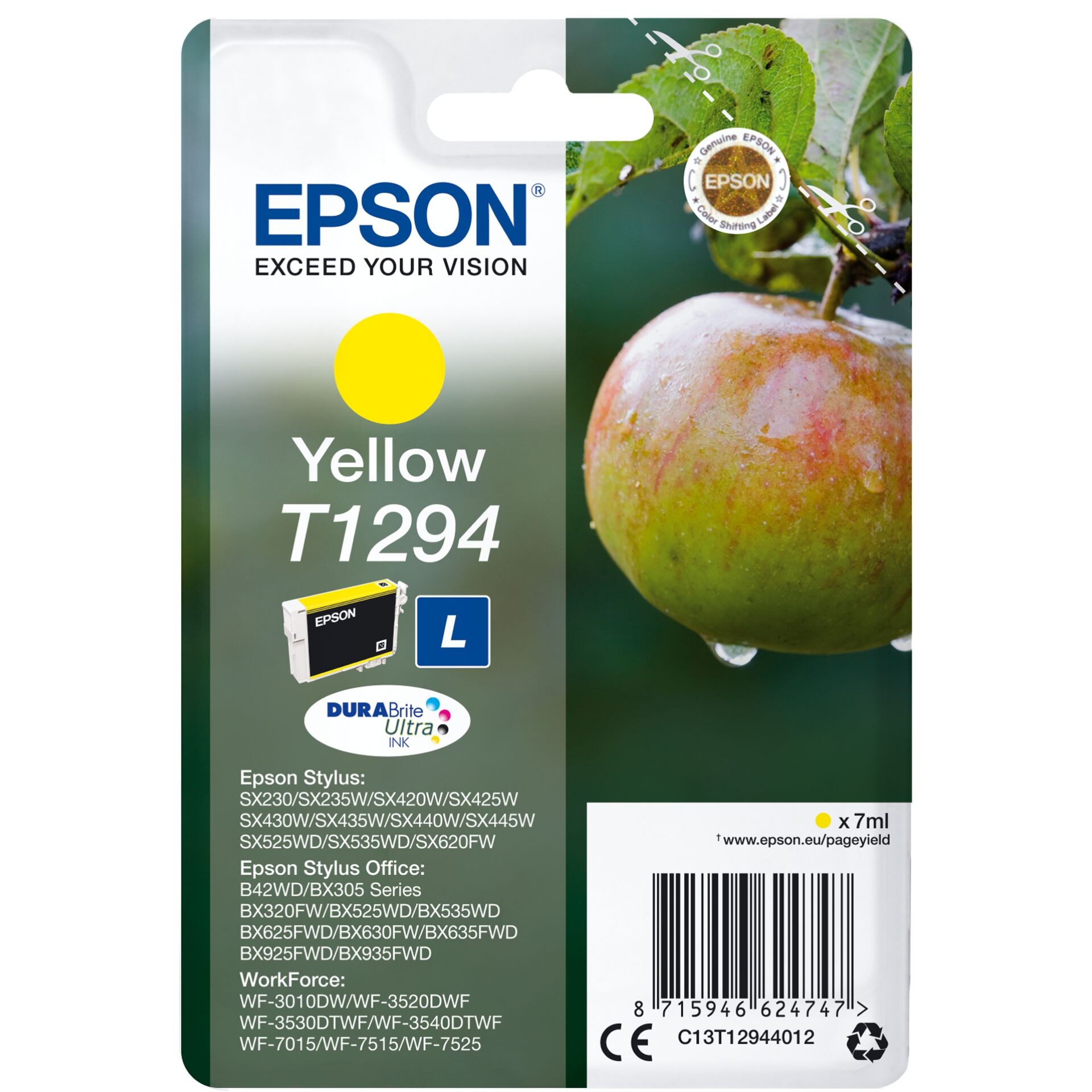 Epson Inkjet-Druckerpatronen yellow, 470 Seiten , C13T12944012
