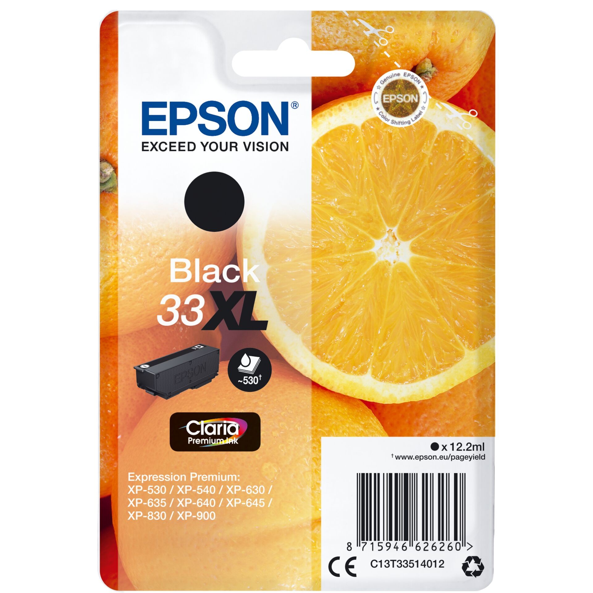 Epson Druckerpatrone T3351, 33XL Original Schwarz C13T33514012
