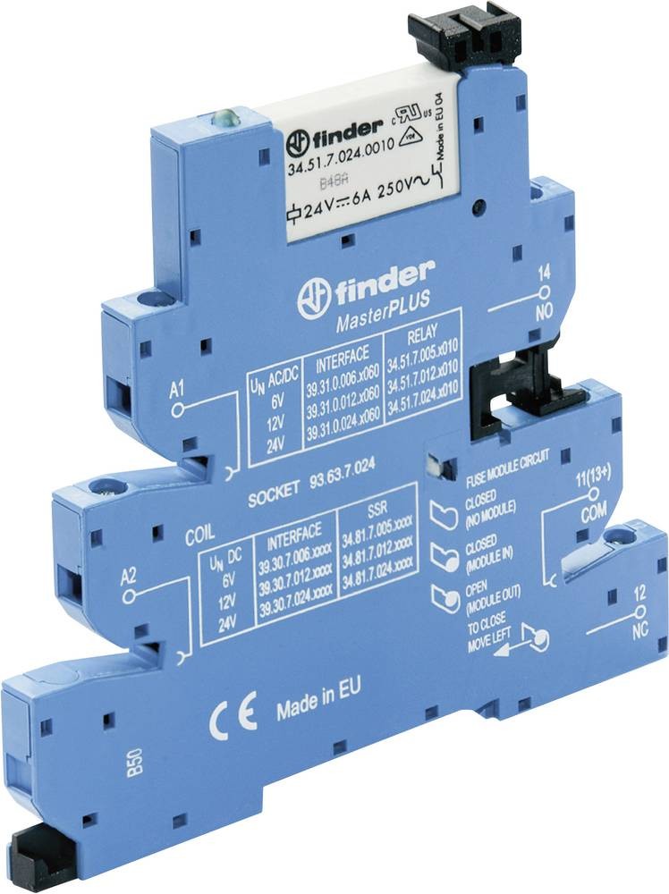 Finder 39.31.0.006.0060 Koppelrelais 6 V/DC, 6 V/AC 6A 1 Wechsler 1St.