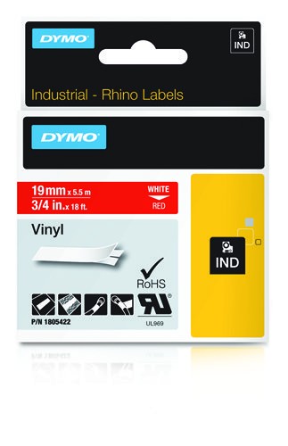 DYMO Rhino Etiquetas industriales de vinilo | 19 mm x 5,5 m | Impresi