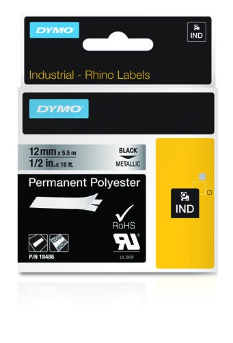 DYMO Rhino Industrial Permanent Polyester Labels | 12mm x 5.5m |